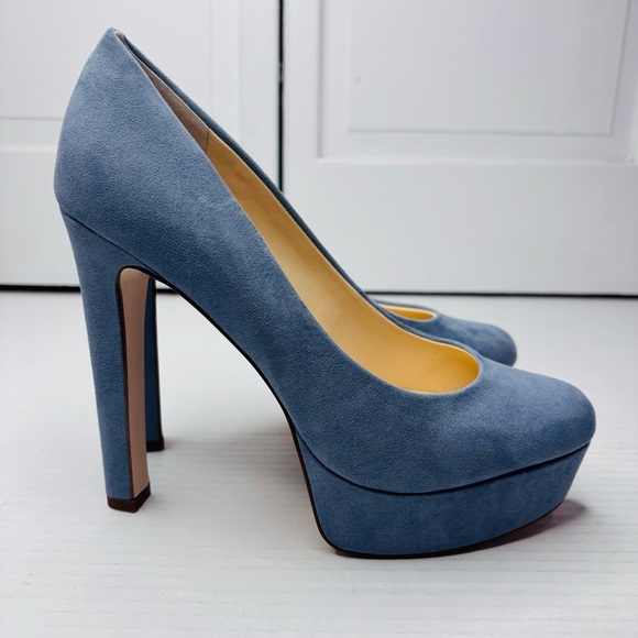 JESSICA SIMPSON Nellah Ash Blue High Heel Platform Pumps Size 8 - Picture 6 of 9
